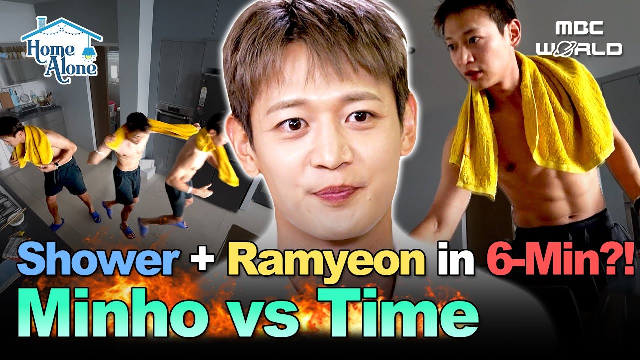 [Sub] Minho’s 6-Minute Daily Challenge: Ramyeon Boiling + Speed Shower Combo 😂#SHINee #Mukbang