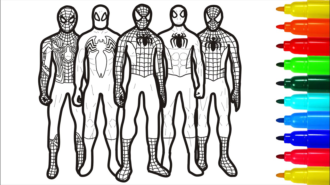 Spiderman Team Coloring Pages