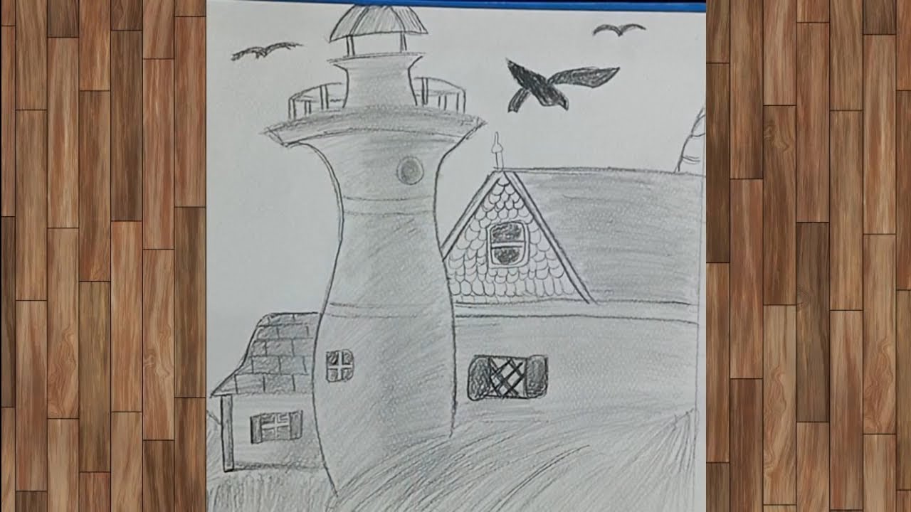 How to draw a light house 🏠| Sketching With Hasan