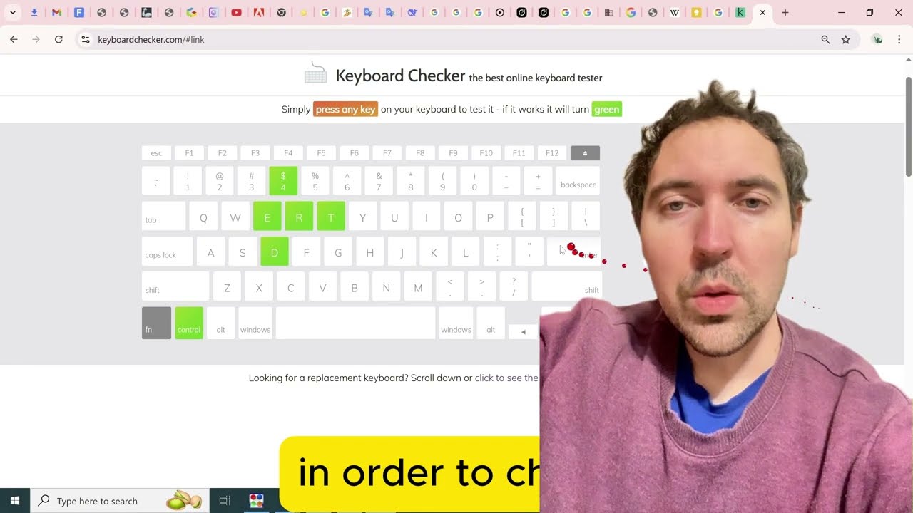 how to check all the buttons on your keyboard