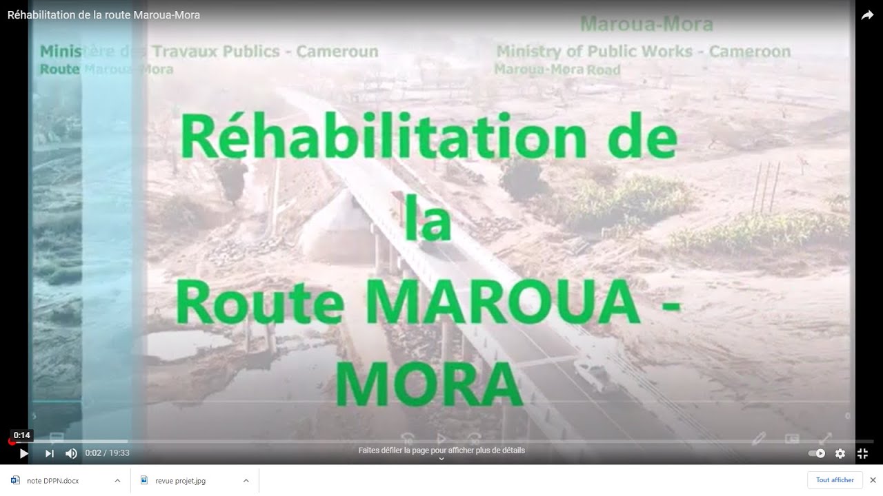 MINTP: Réhabilitation de la route Maroua-Mora