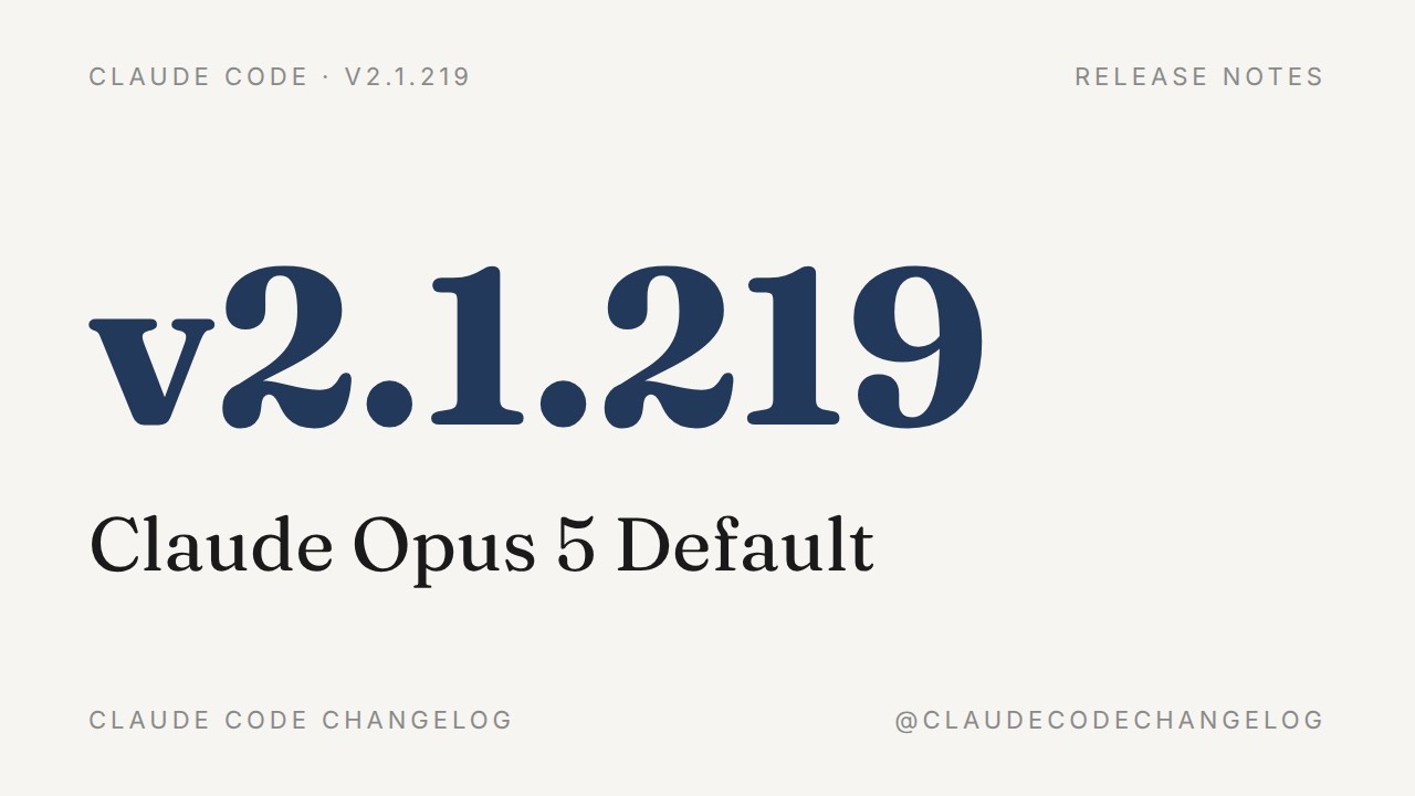 Claude Code v2.1.219 &mdash; Claude Opus 5 Default