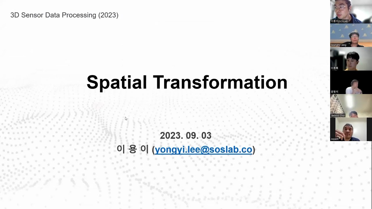 [3D Point Cloud Data Processing] Chapter 4. Spatial Transformation