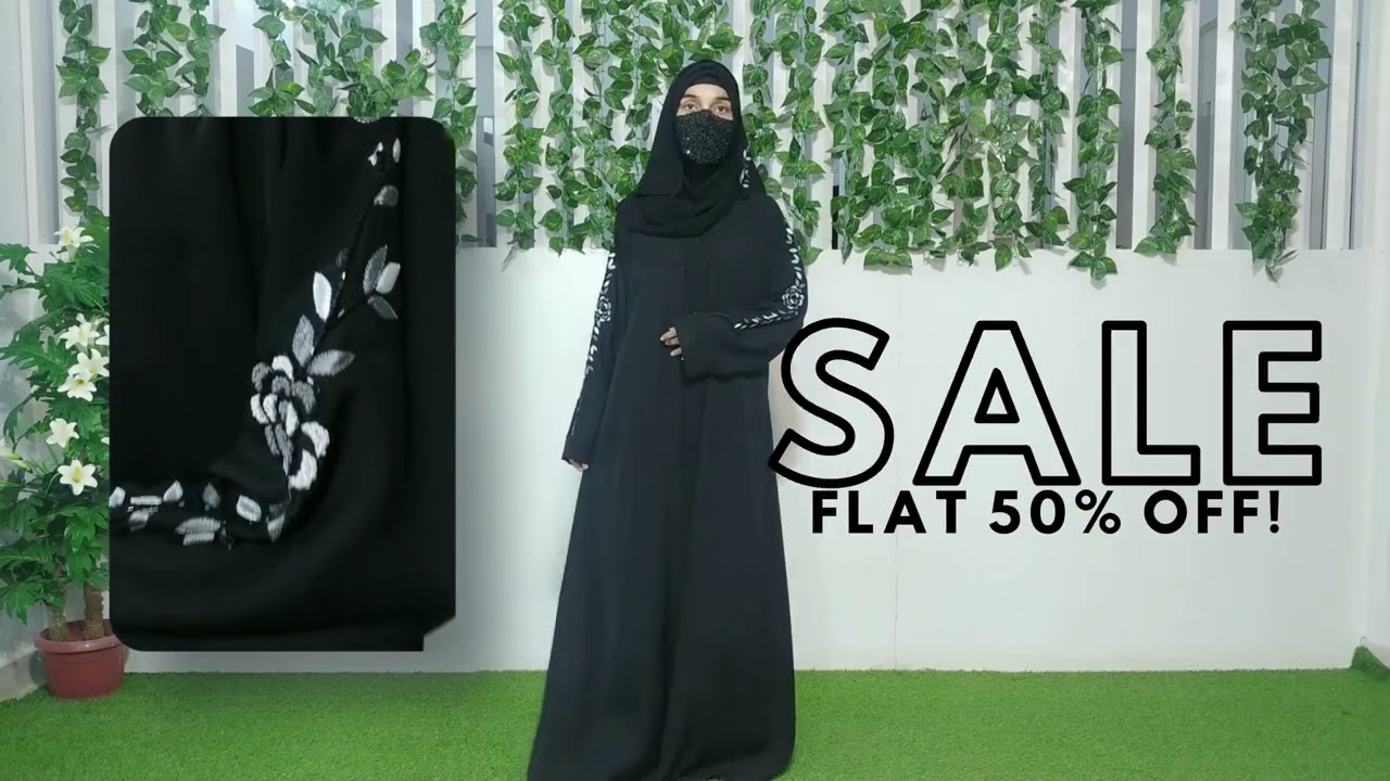 White Elegant Hand Embroidered Abaya | Flat 50% Off | Asian Hijab #abaya