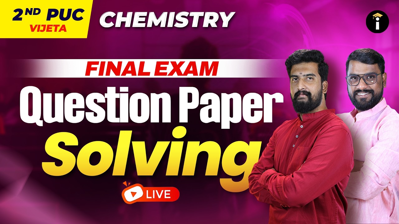 2nd PUC Chemistry Final Exam Question Paper Solving-2026 #exampreparation #examresult