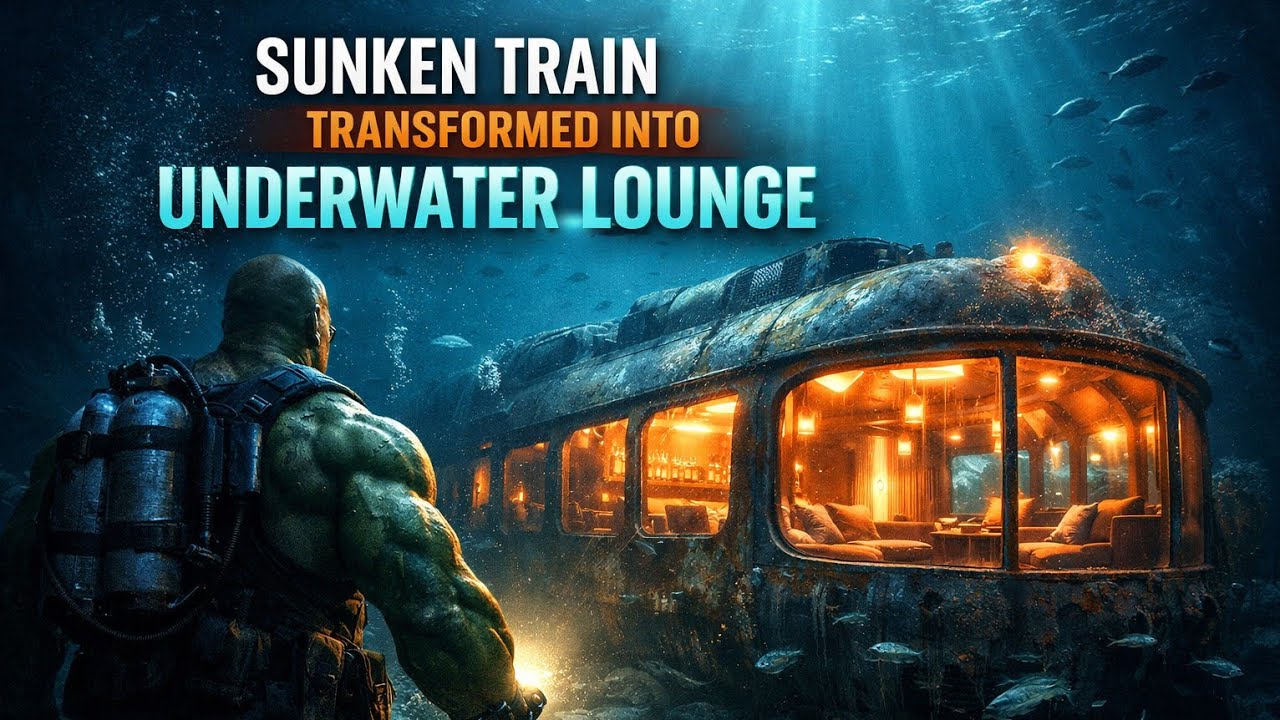 Hulk Restoring a Sunken Train Engine Into an Underwater Lounge #hulk #youtubeshorts 