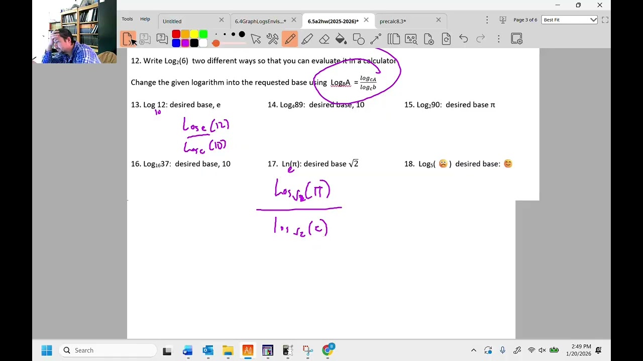 Envision Algebra II 6.5 Homework