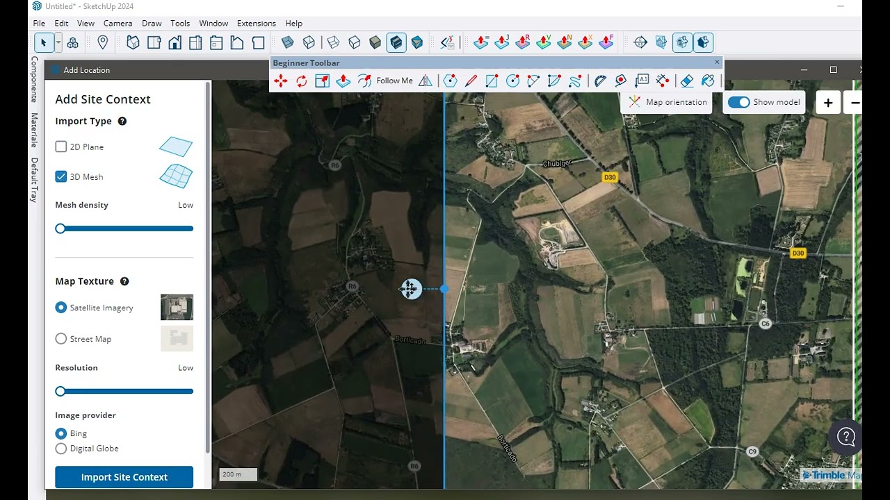 Add Location SketchUp - importing large area (Km)