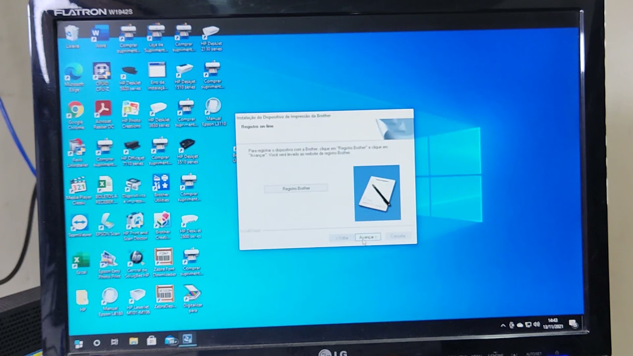 Como instalar a impressora Brother HL 1202/1112/1212  na porta  USB.