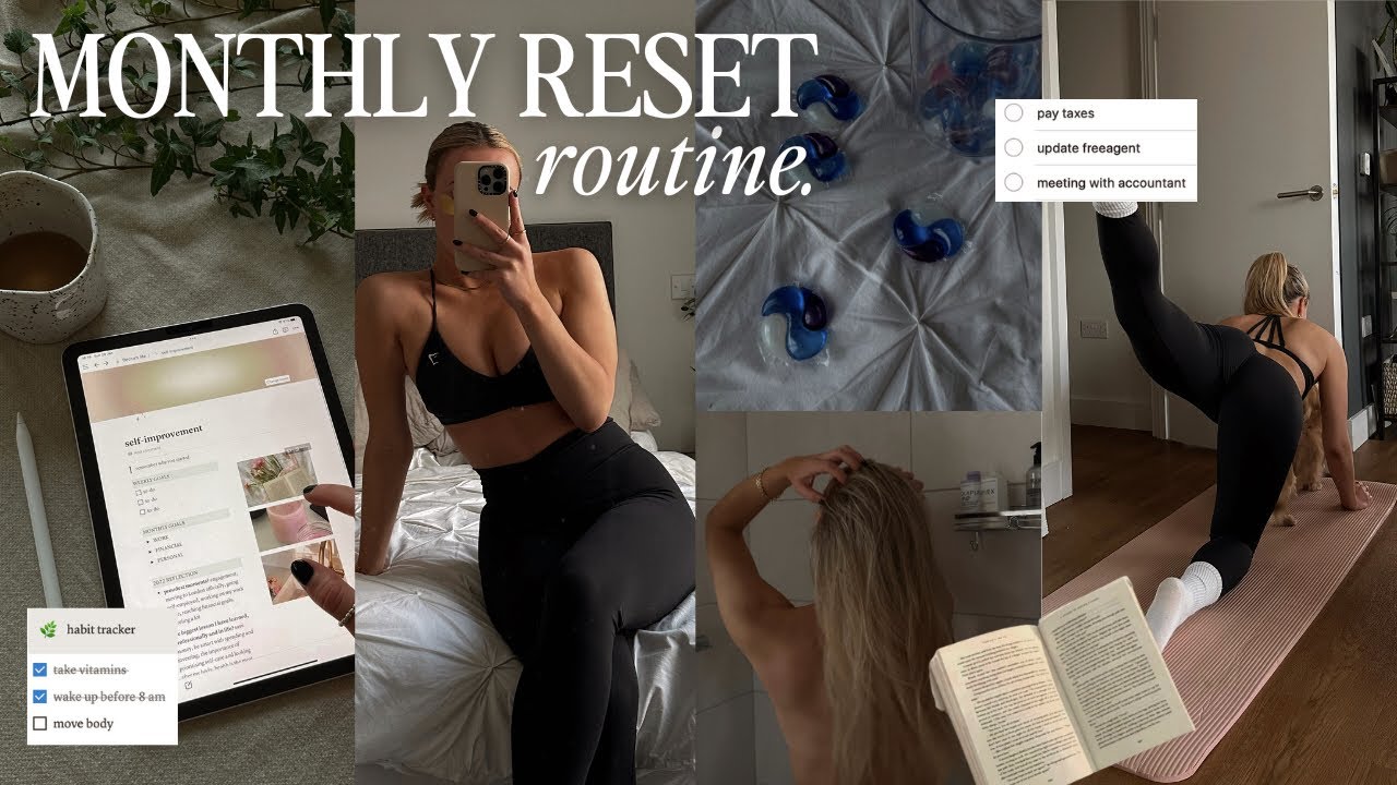 productive monthly reset routine | goal planning, self care, cleaning & setting intentions