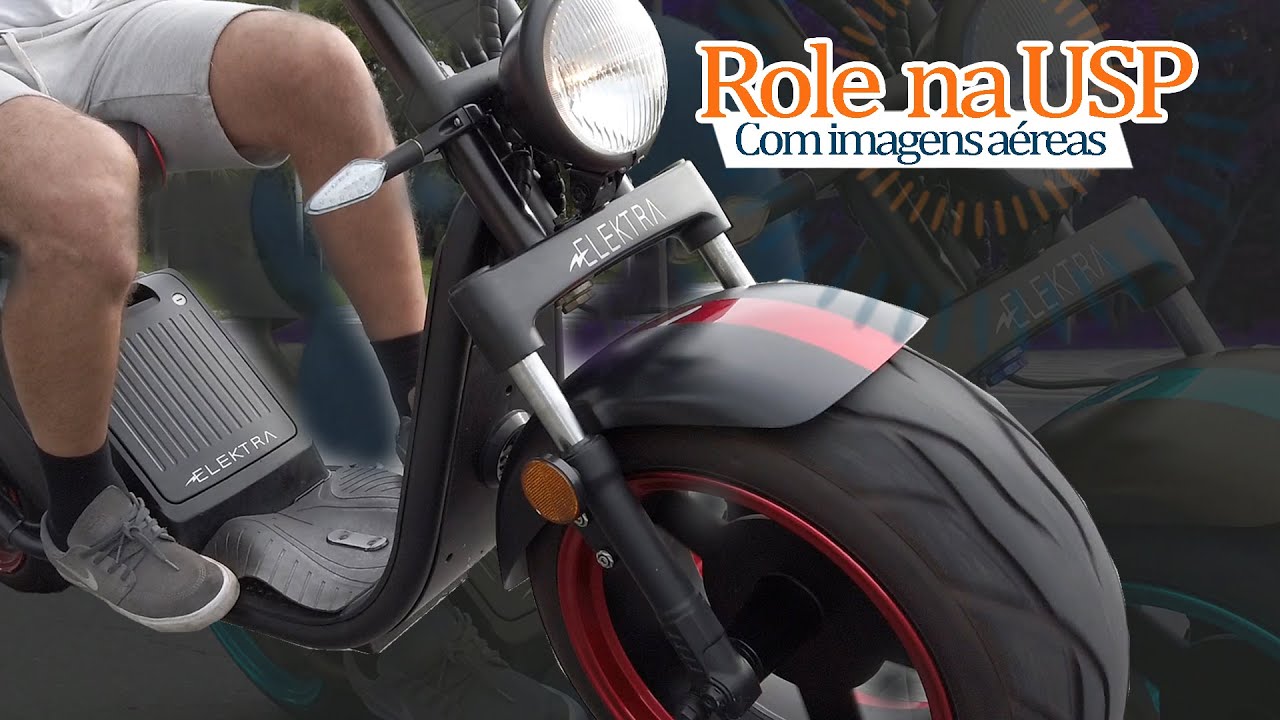 PILOTANDO A Scooter elétrica de 3000W e o DRONE ao mesmo tempo, e fazendo imagens aéreas na USP