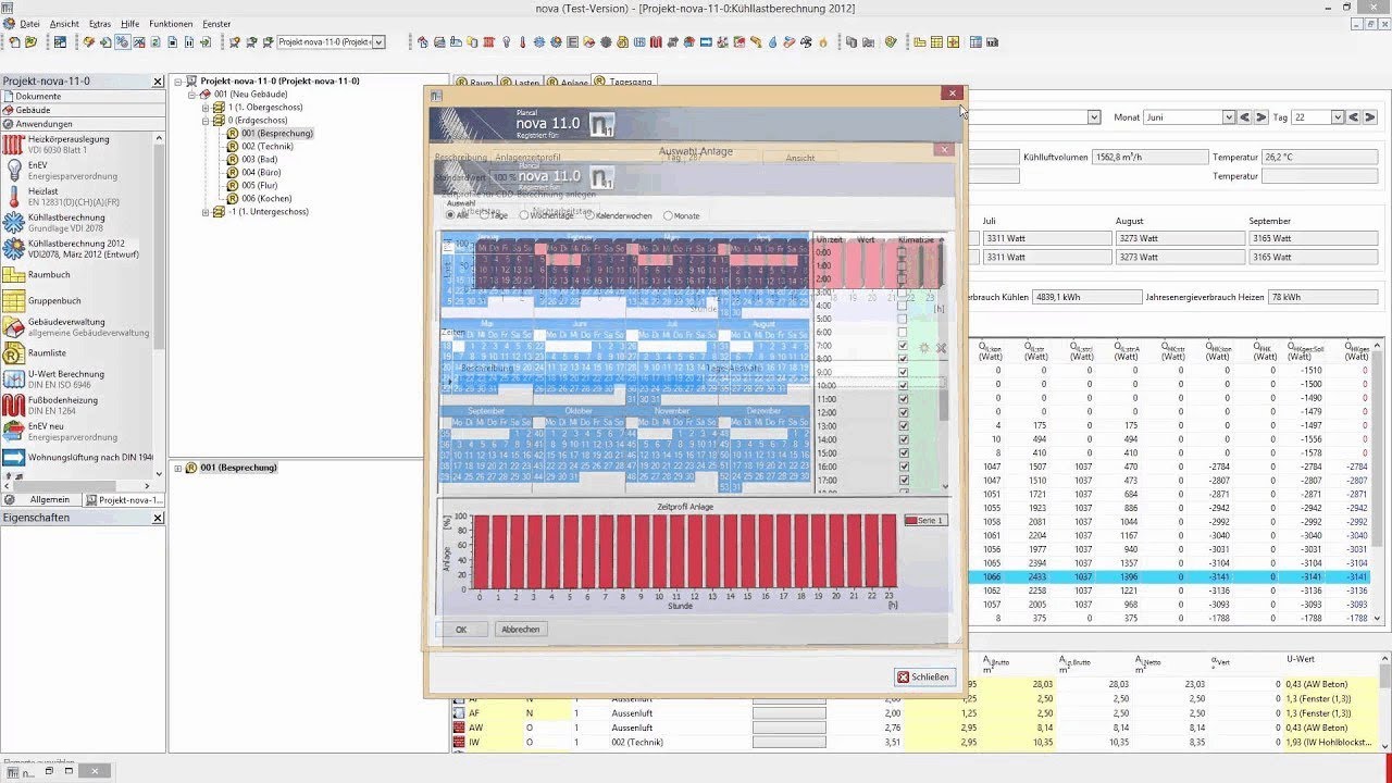 Tutorial Plancal nova 11-0 - K&uuml;hllast VDI 2078 2012  Teil 7  Berechnungsergebnisse
