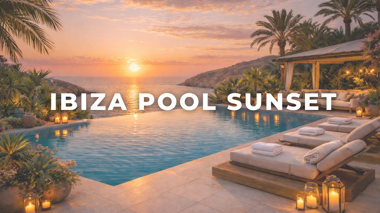 Ibiza Infinity Pool Sunset | Chillout Lounge & Deep House | Relaxing Beach Vibes Music | Background