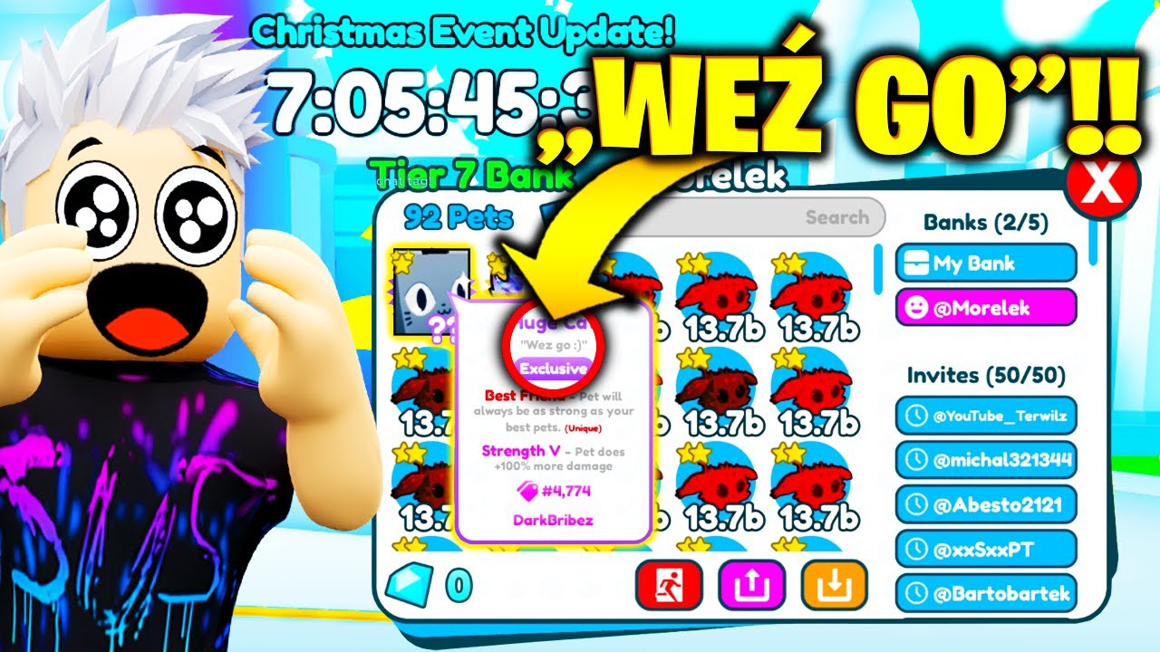WIDZ DAŁ MI HUGE CATA a PRESTON MI GO USUNĄŁ w PET SIMULATOR X w Roblox