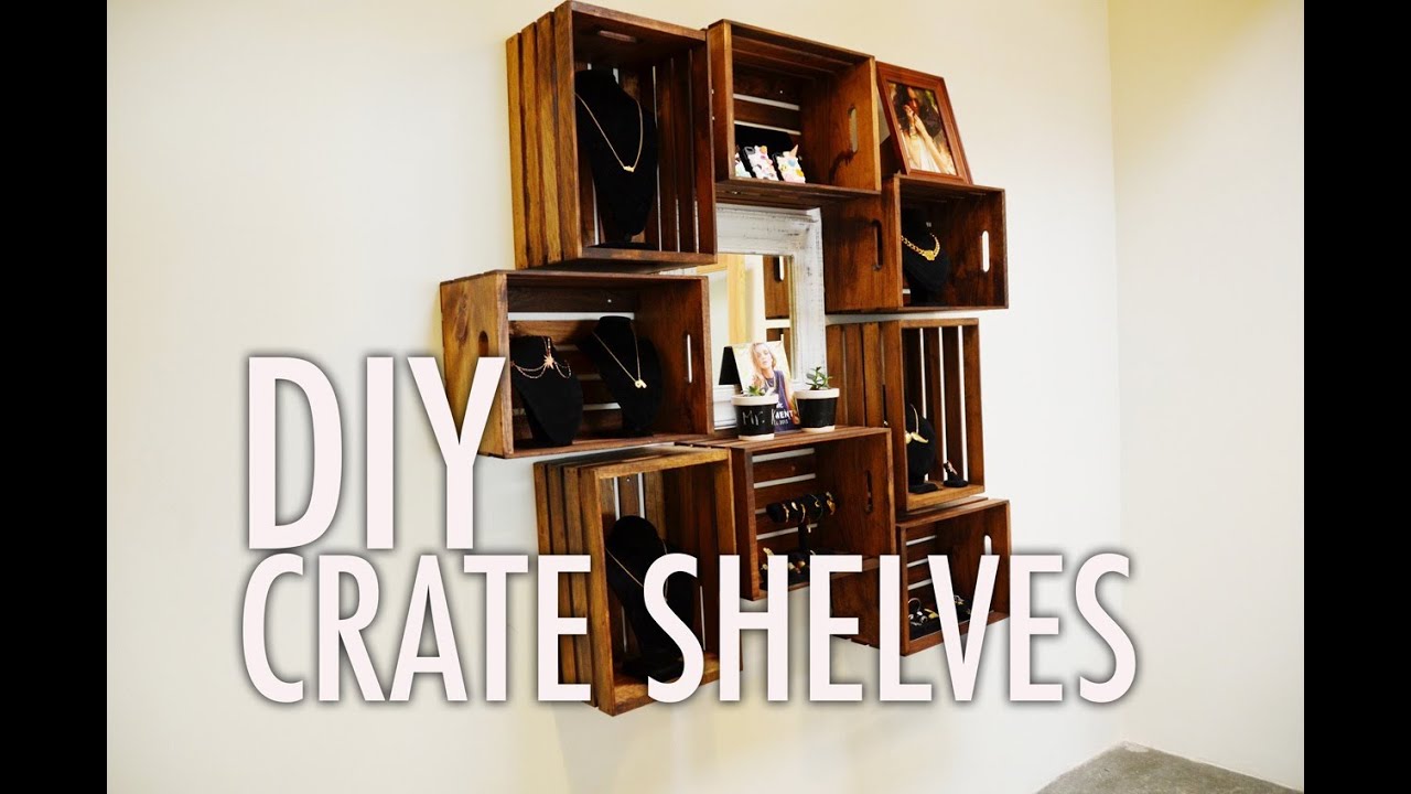 DIY Wood Crate Shelves