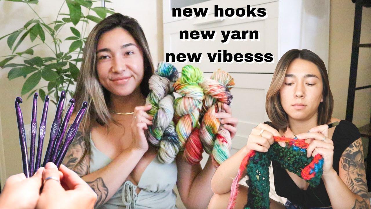 new yarn, resin hook designs, crochet with me | studio vlog ep. 9