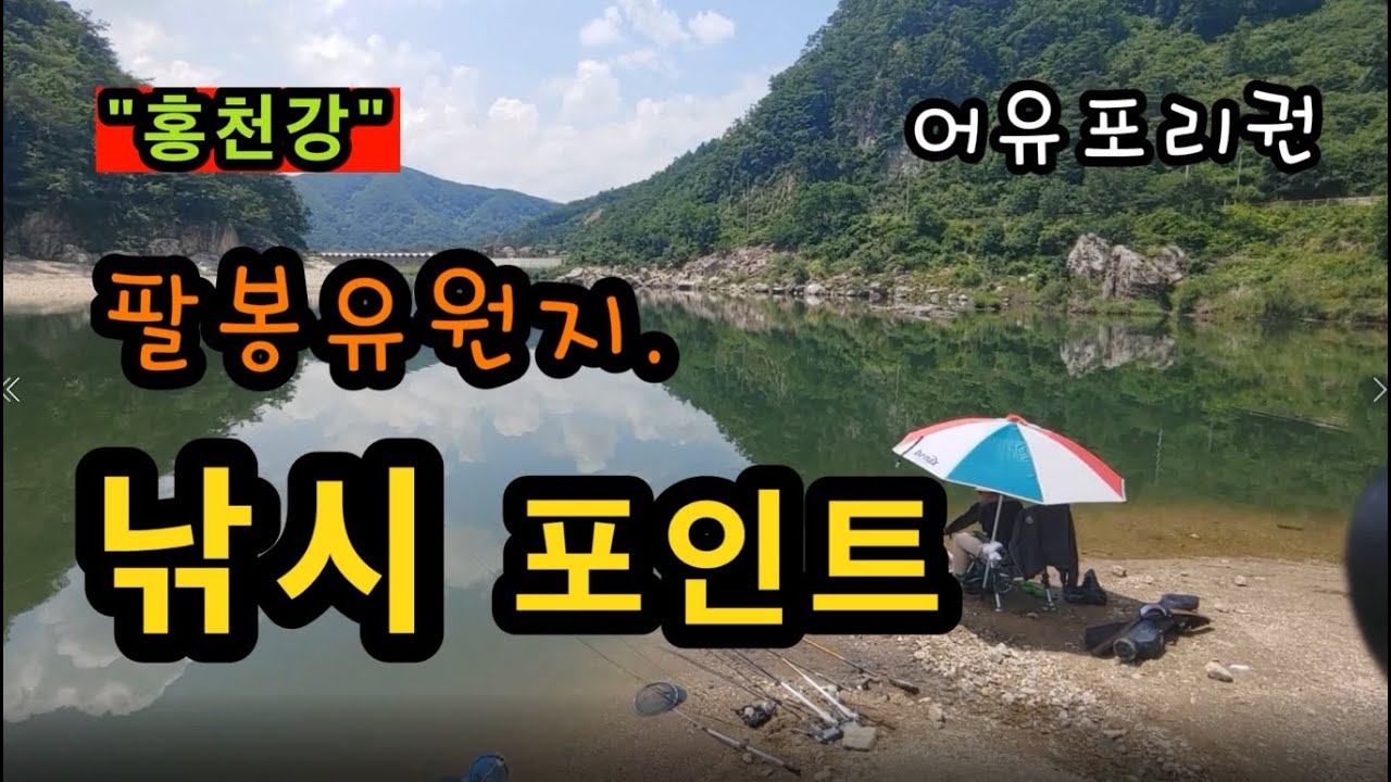 [홍천]_ 홍천강 팔봉 낚시 포인트 / 팔봉 유원지 피서낚시 / 강원도 홍천군 서면 어유포리 285-4