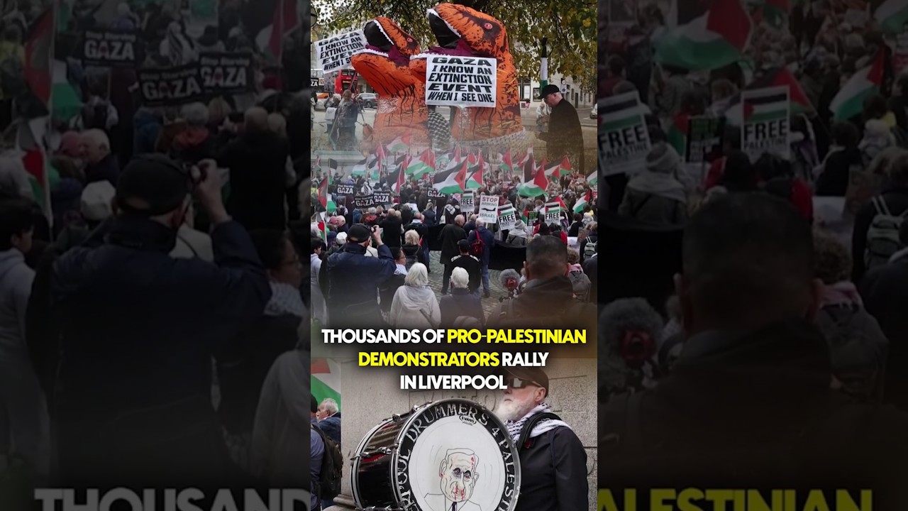 Thousands of pro-Palestinian demonstrators rally in Liverpool | Geo News English