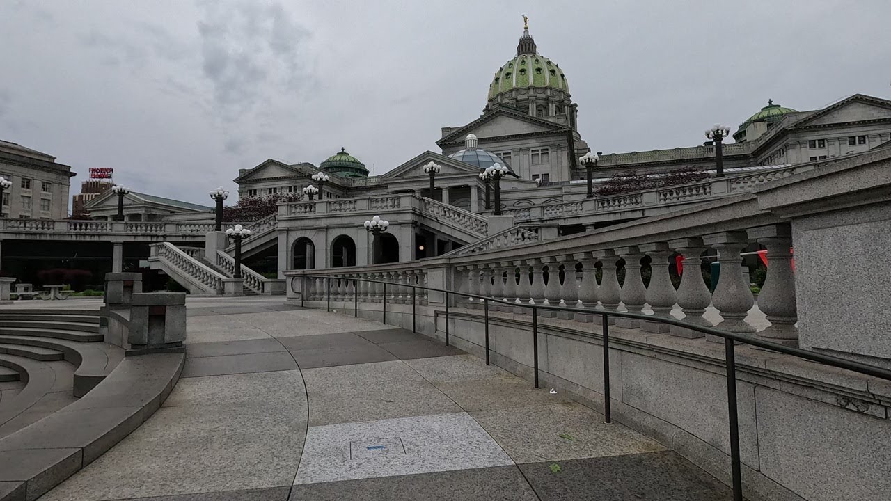 ⁴ᴷ⁶⁰ Walking tour of downtown Harrisburg, Pennsylvania