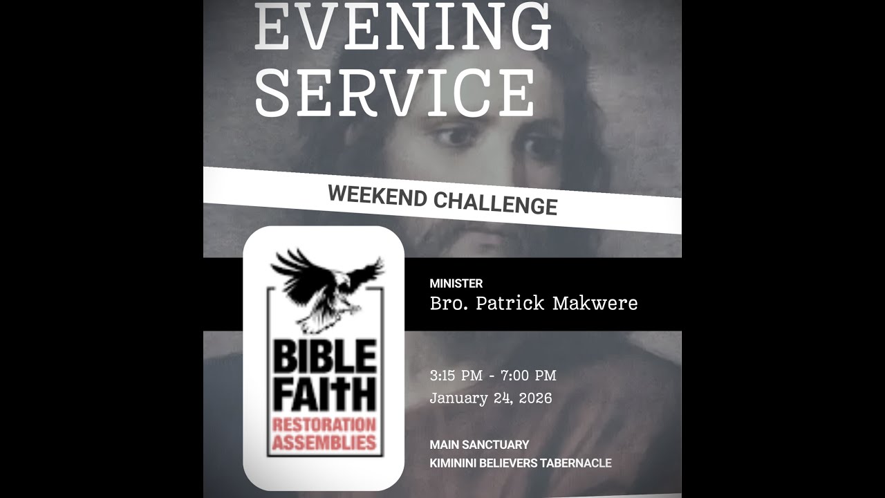 EVENING SERVICE – SATURDAY, 24TH | WEEKEND CHALLENGE