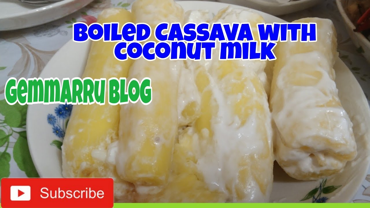 Boiled Cassava with coconut milk#gemmarru