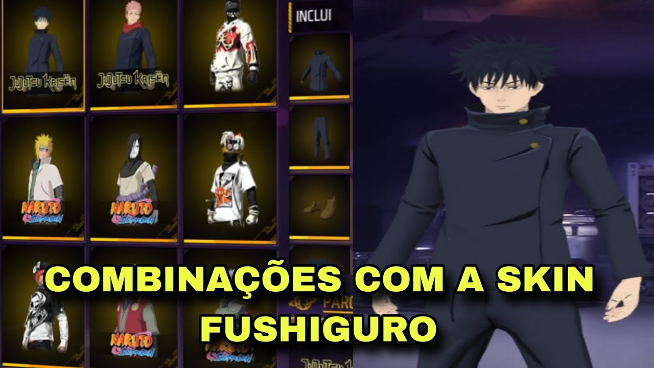 AS MELHORES COMBINAÇÕES COM SKIN FUSHIGURO #freefire #combinaçõesfreefire #skinsfreefire 
