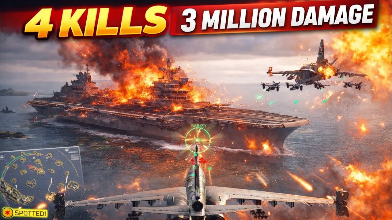 4 KILLS 3 MILLION DAMAGE 😬🔥👹 Charles De Gaulle and SU-39 🔥 Modern Warships