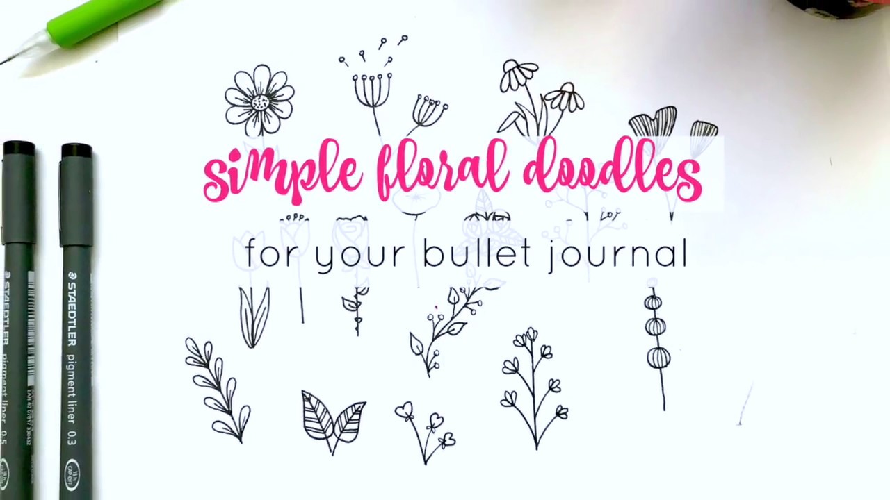 Simple Floral Doodles to Add to Your Bullet Journal
