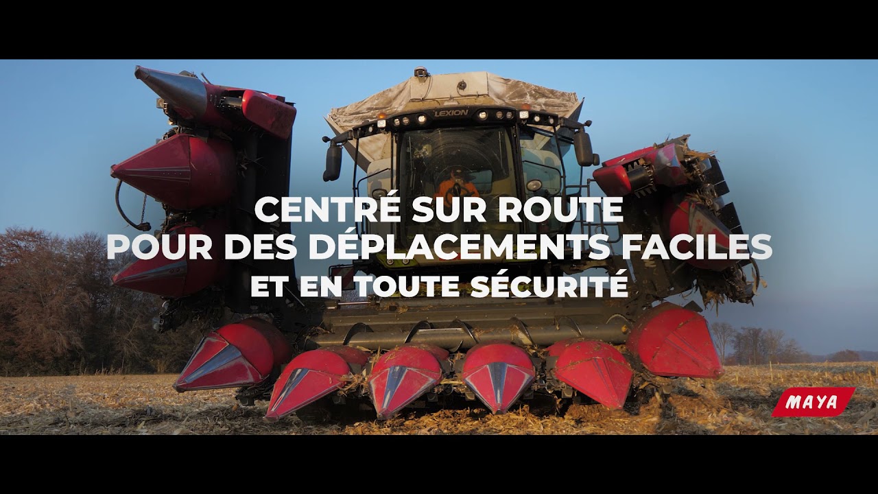 NOUVEAUTE cueilleur MAYA 10 RANGS repliable, centré AU CHAMP et centré SUR ROUTE - ETA NAAS Patrick