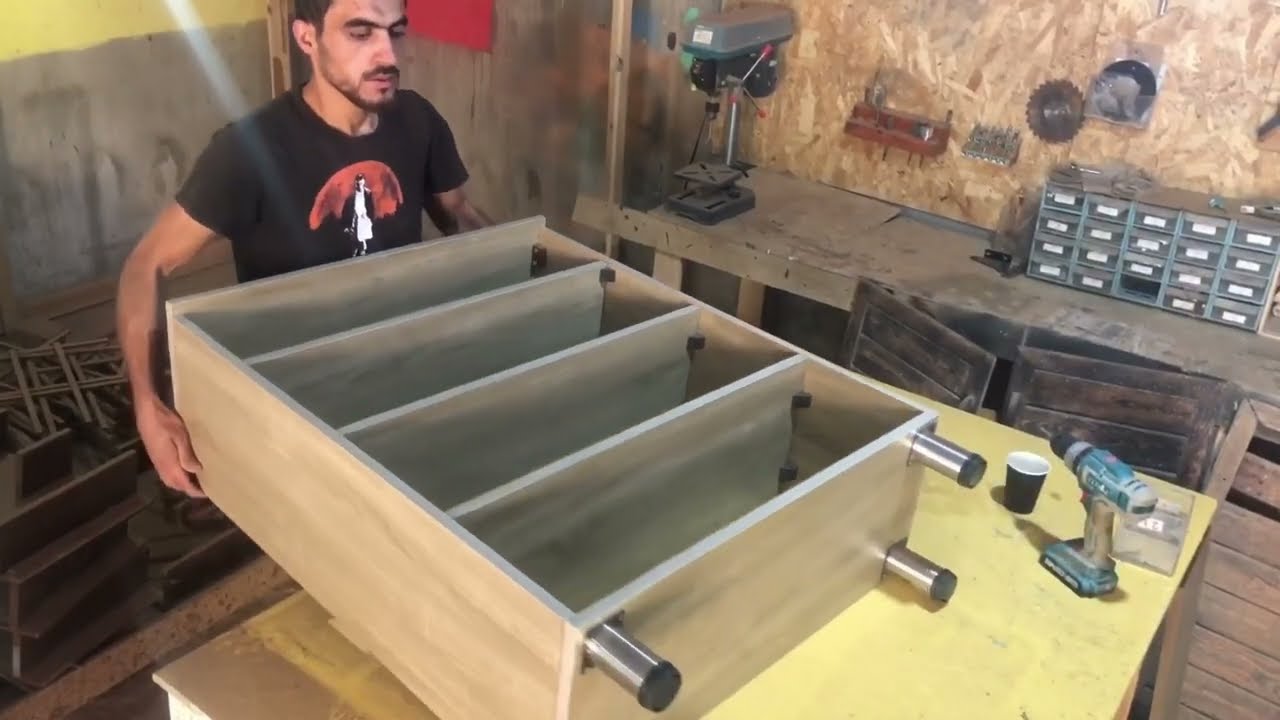 تفصيل خزانه احذيه من خشب ال MDF. DIY