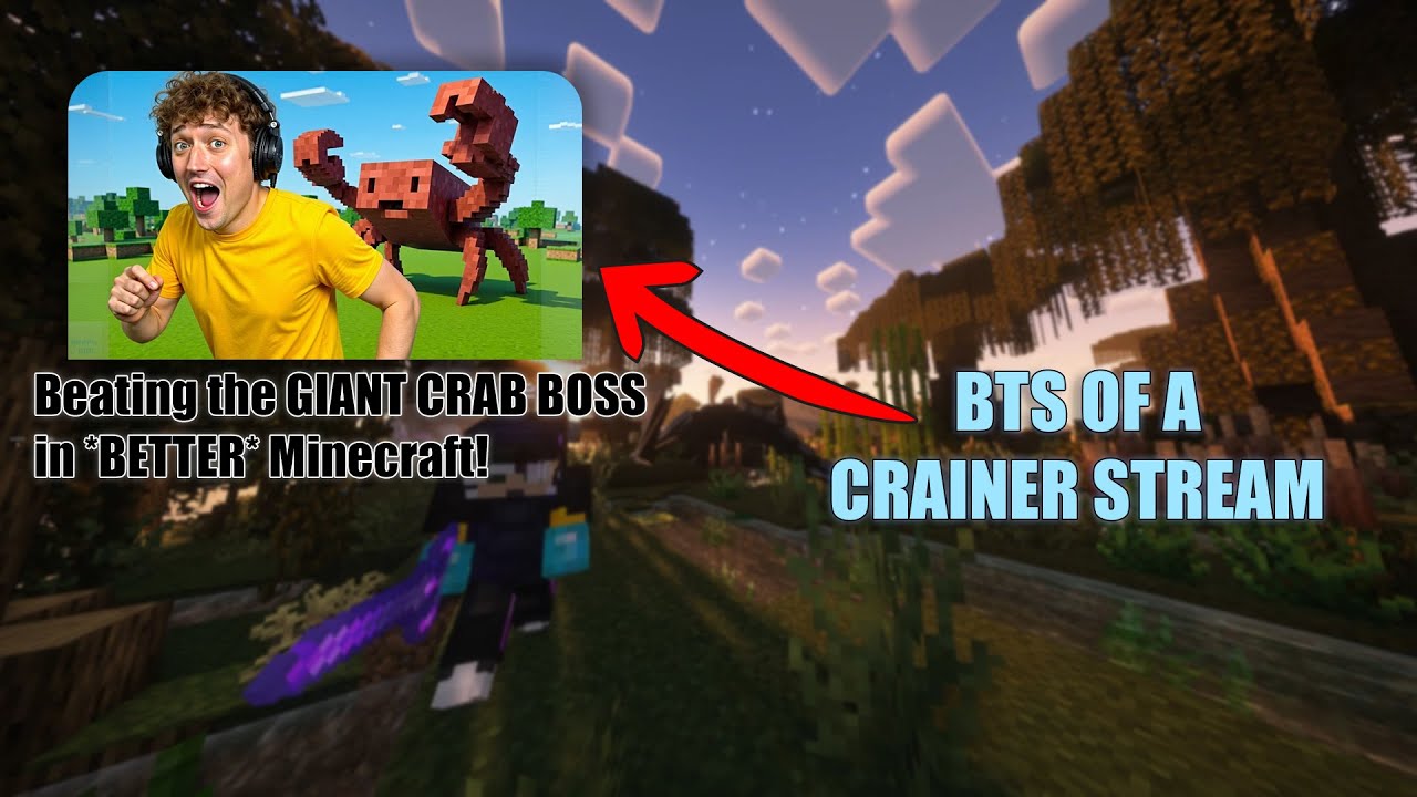 Crainer DEFEATING The CRAB BOSS In *BETTER* Minecraft! - Crainer Stream BTS