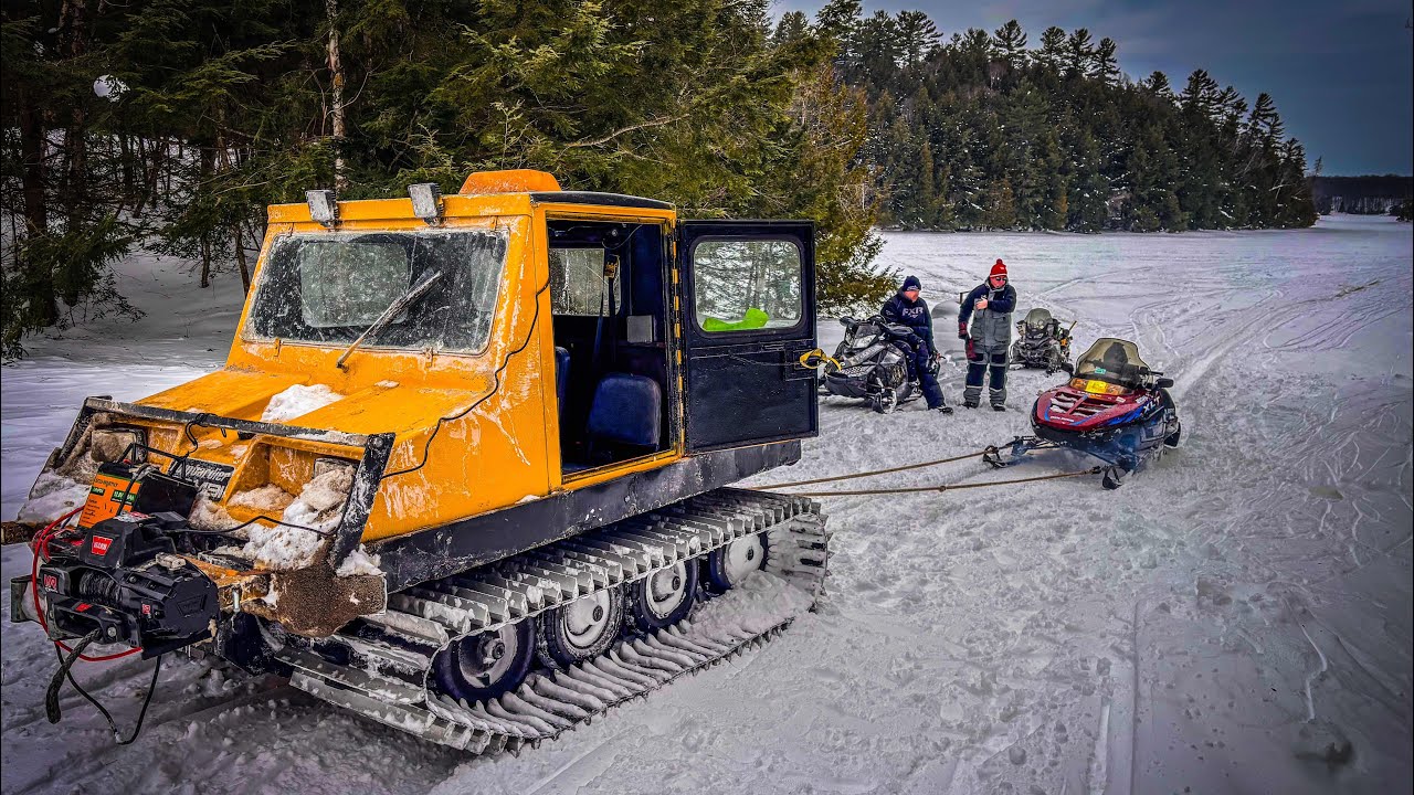 🇨🇦 Very difficult Recovery at Loon Lake - Snowmobile frozen into 16” of Slush Ice