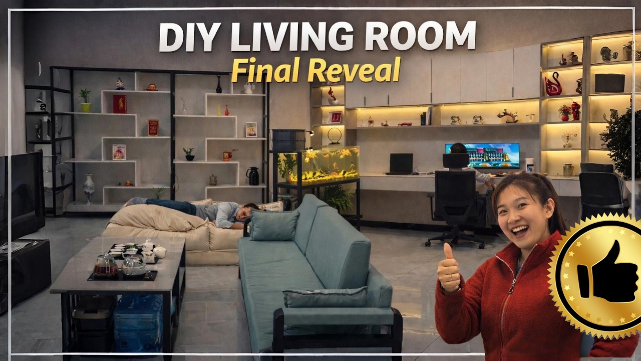 Creative Rural 90s Mom Full Living Room Makeover DIY Stunning Final Look