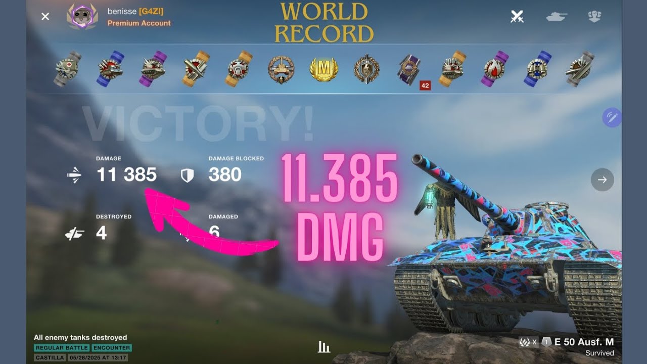 WORLD RECORD 11K DAMAGE | E 50 M | Weirdest Match Ever | WoTB