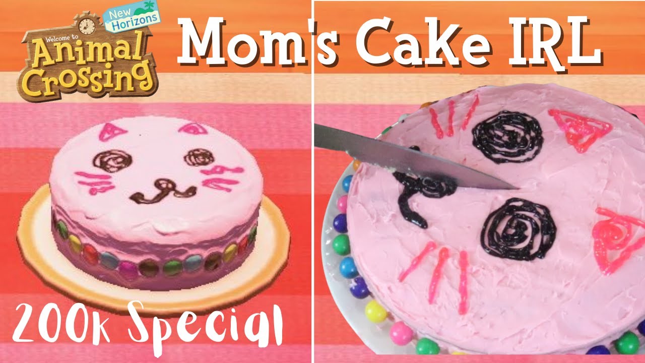 baking the mom's cake from Animal Crossing!