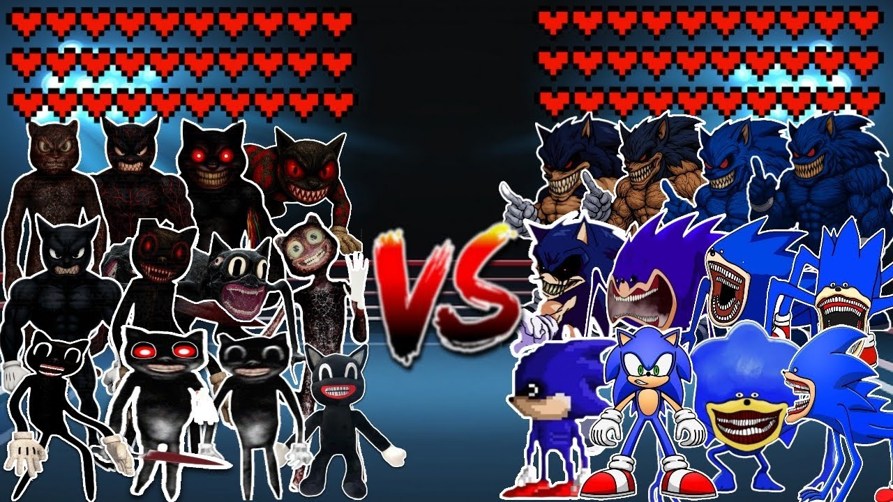 Cartoon Cat Monster Evolution vs Sonic Monster Evolution! Meme battle 