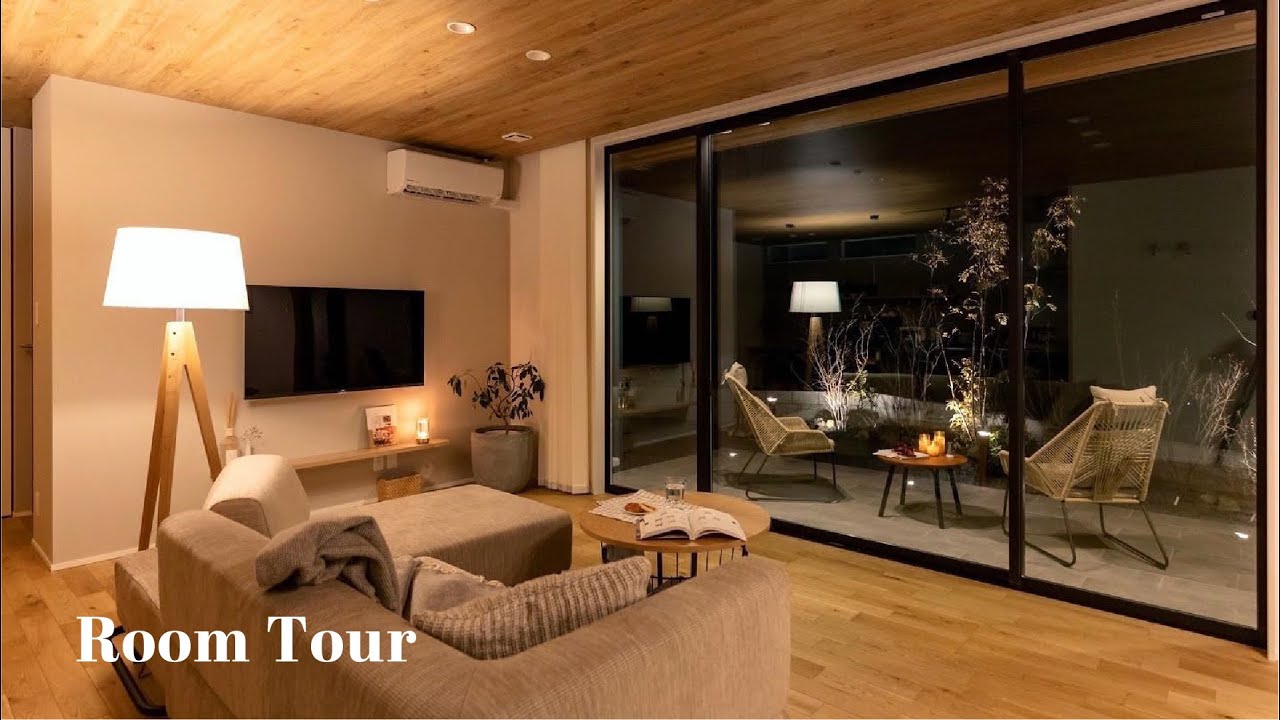 【Room Tour】Like a small villa｜Minimalist｜Beautiful use of lighting｜Single-story house