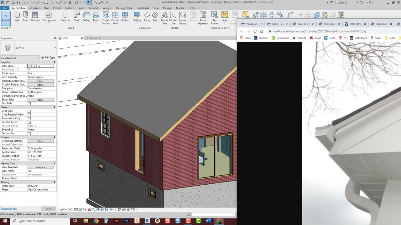Revit Cabin - Roof Fascia, Soffit, & Gutters