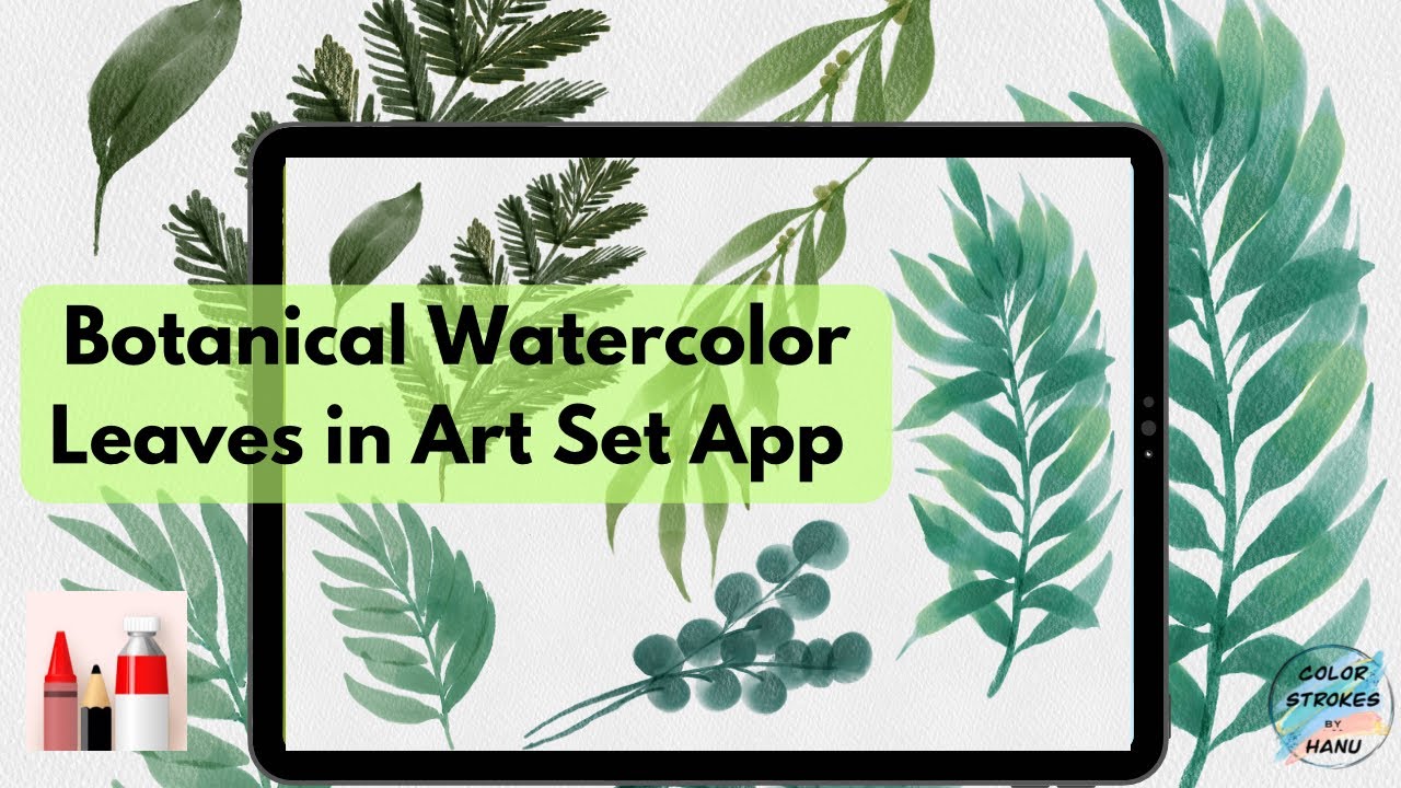 Botanical Watercolor Leaves And Greenery In Artset App For Ipad