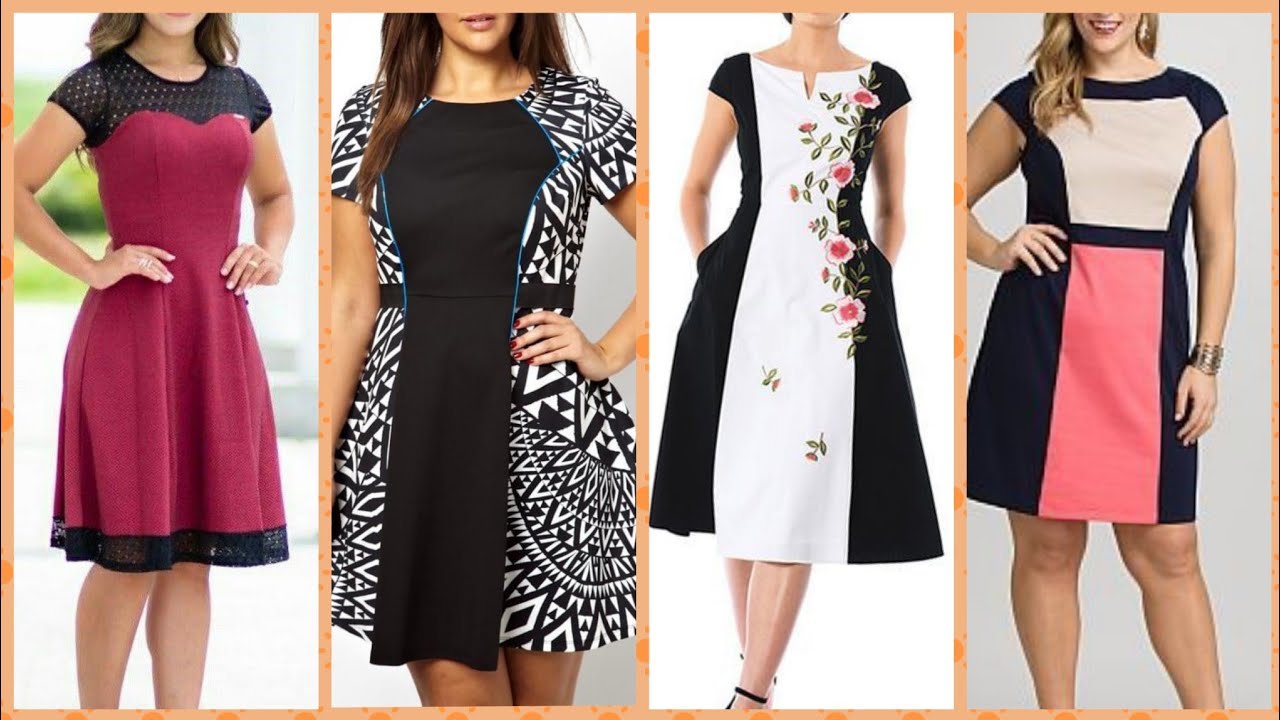 Outstanding plus size women patch work designer dresses