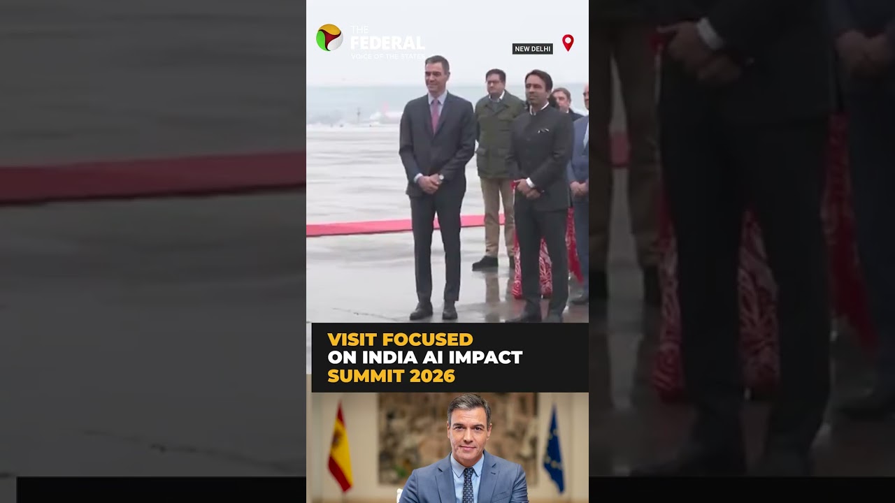 India AI Impact Summit 2026: Spain&rsquo;s President Pedro S&aacute;nchez arrives in Delhi | #shorts