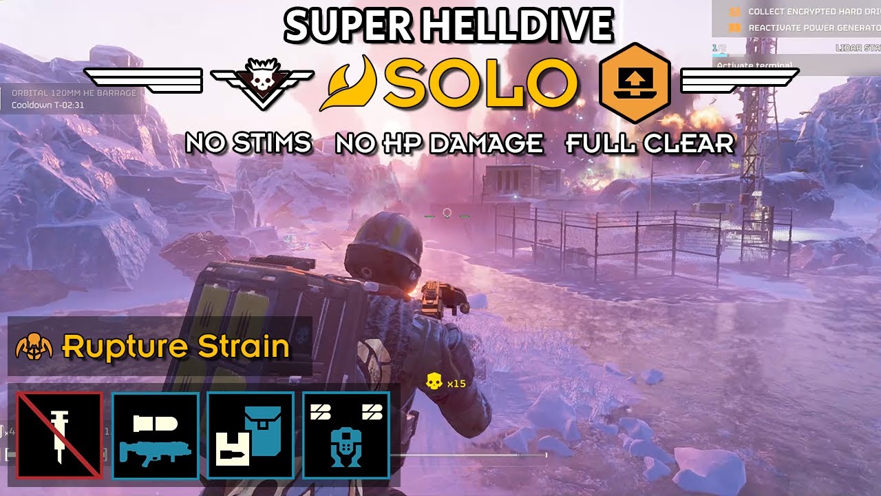 Helldivers 2 - Retrieve Valuable Data (Super Helldive Solo / No Stims, No HP Damage)
