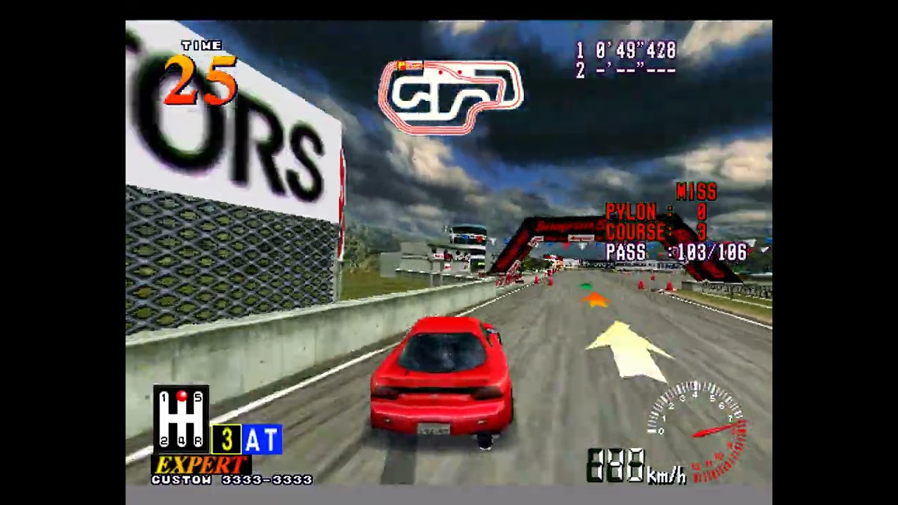 Racing Jam - Gymkhana Beginner - Mazda RX-7 FD3S [Arcade Longplay] (1998) Konami