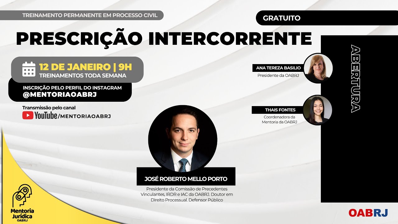 Prescrição intercorrente - Treinamento em Processo Civil - 12/01 - 09H