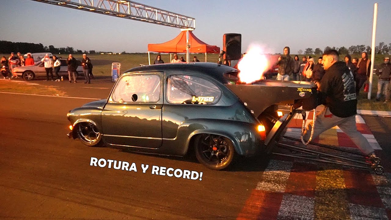 RECORD DE PISTA FIAT 600 PABLO DIAZ 🚀 CON ROTURA INCLUIDA - UN PEDO LIQUIDO ✨