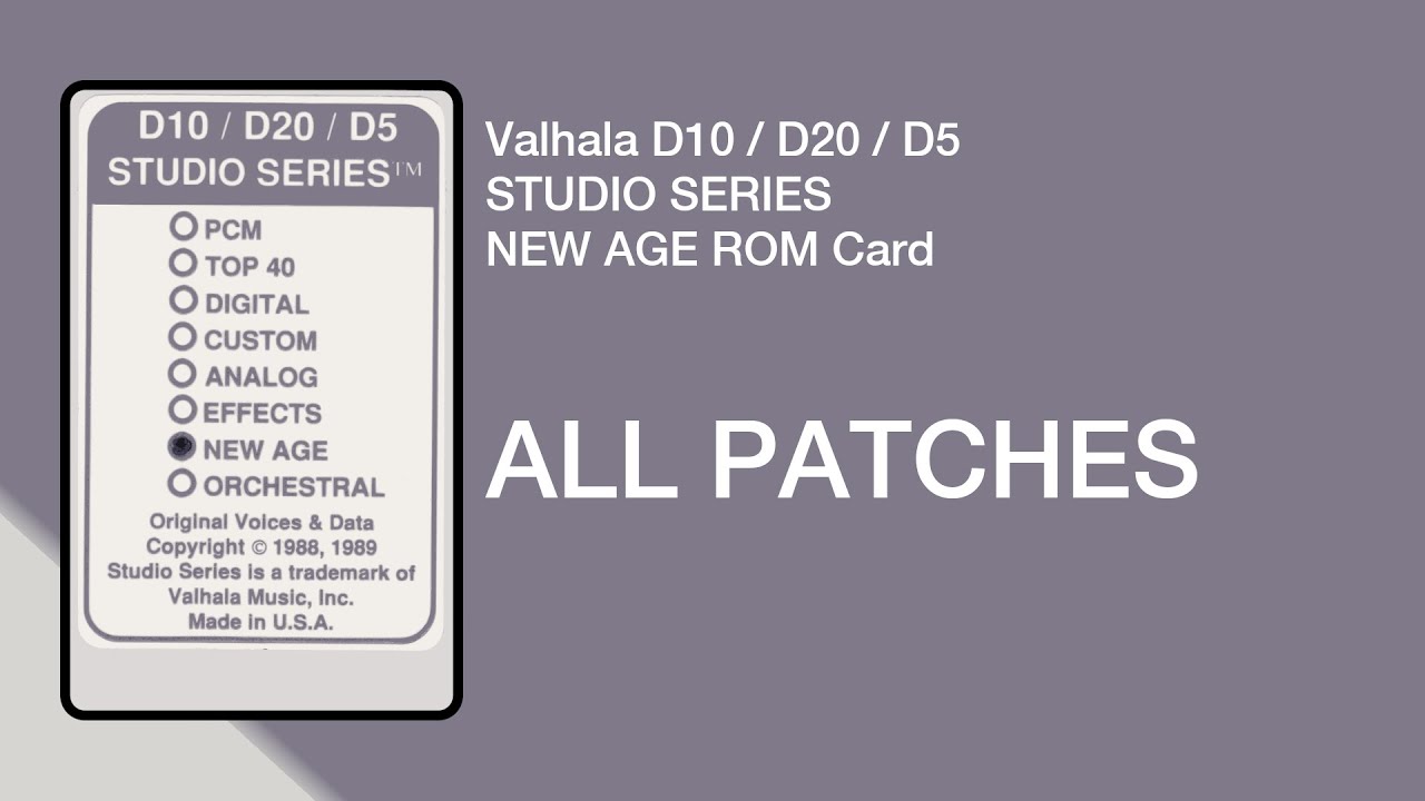 Roland D-20 | Valhala Studio Series New Age ROM Card All Patches