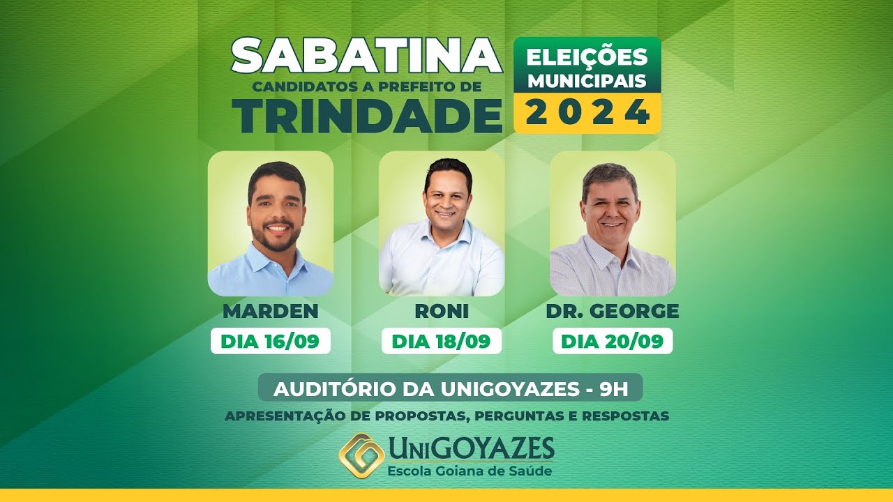 Eleições Municipais 2024 - Sabatina Candidatos a Prefeito de Trindade