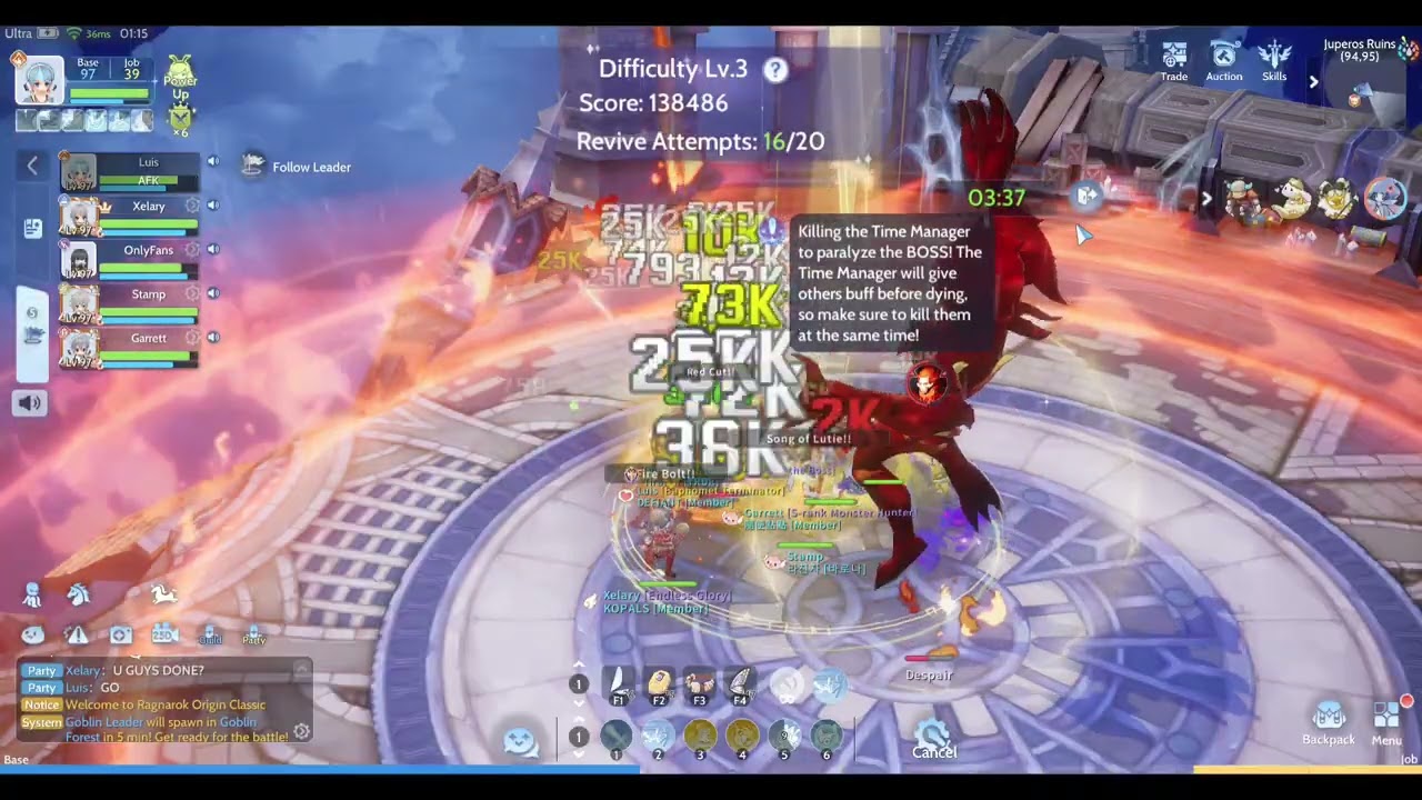 Ragnarok Origin Classic Biochemist Juperos Core gameplay pov