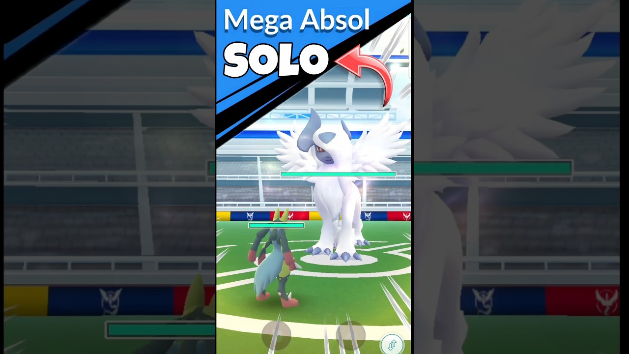 Easy Solo Mega Absol Raid With Only✨️Mega Lucario in #pokemongo #shorts