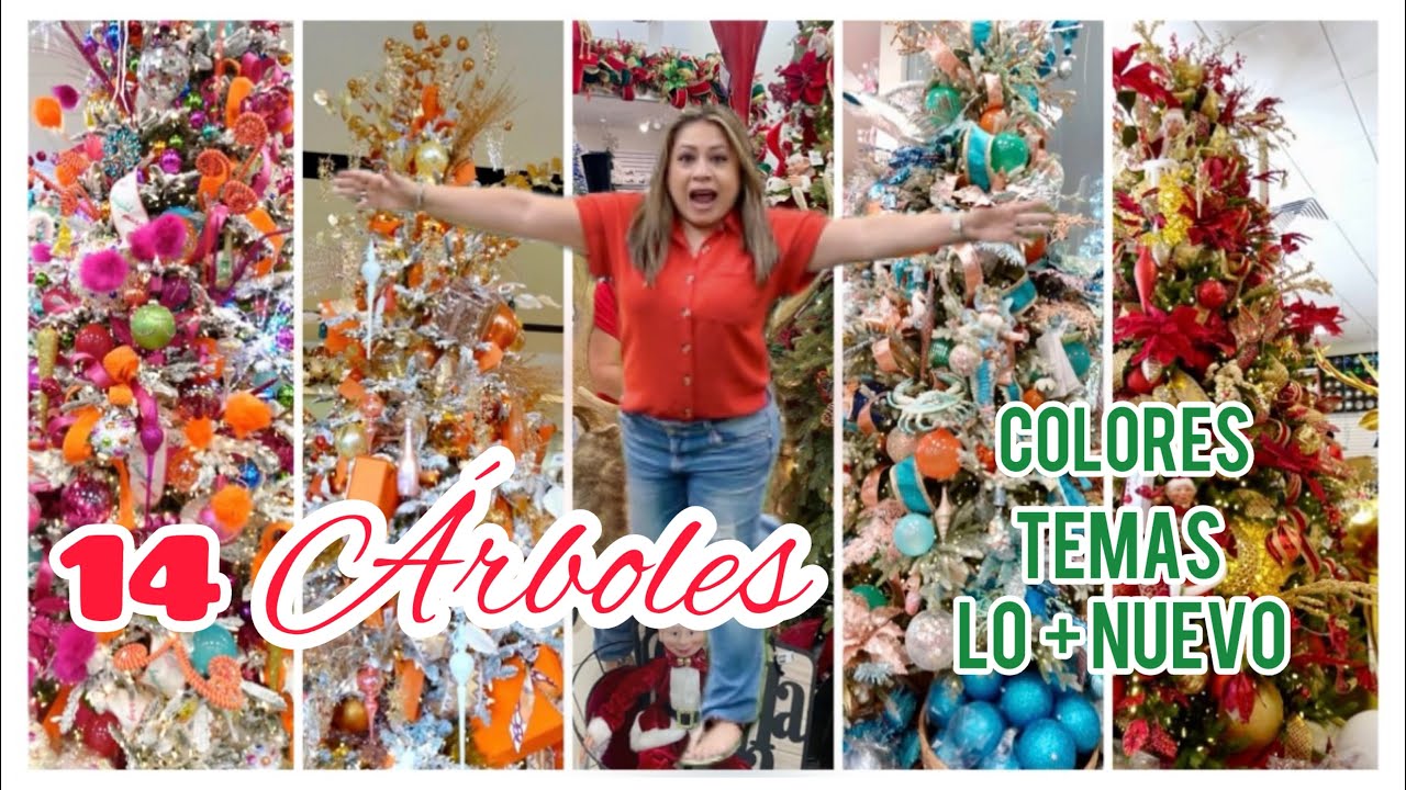TIENDA DE NAVIDAD 14 ÁRBOLES DECORADOS 2024🎄 TENDENCIAS E IDEAS PARA TU ÁRBOL NAVIDEÑO 2024